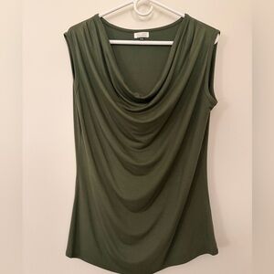 Olive Green Draped Women's Top
